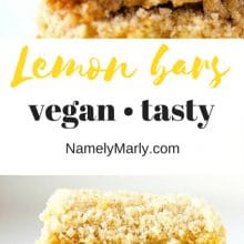 Enjoy these vegan luscious Lemon Bars for your next dessert recipe! They're easy to make and loaded with lots of lemon flavor!