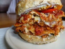 Mandi of Chic Vegan has made a vegan version of the Lasagna Bolognese sandwich for the Namely Marly site.