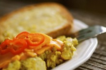 Scrambled Tofu with a slice of toast makes a perfect filling breakfast.