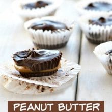 Rich and Creamy Peanut Butter Molasses Cups with layers of dark chocolate and molasses-sweetened peanut butter.