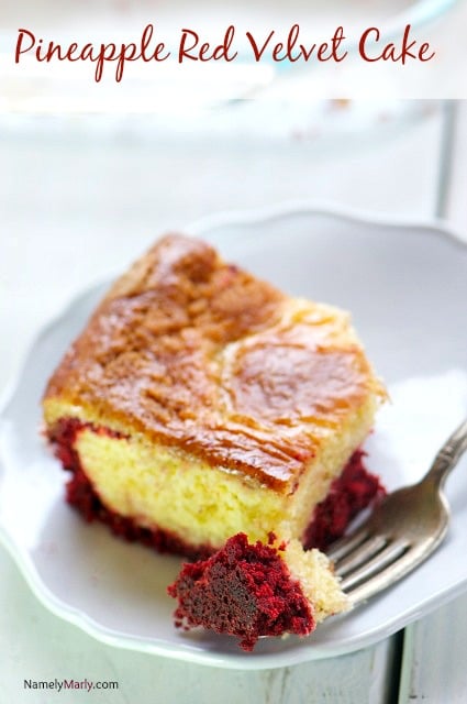 Pineapple Red Velvet Cake Bars - a fun, tasty flavor combination!