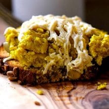 Scrambled Tofu with Pumpkin Seeds on Toast is a perfect high-protein breakfast