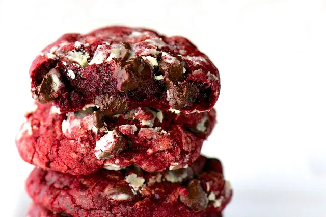 A close-up look at Red Velvet Cake Mix Cookies
