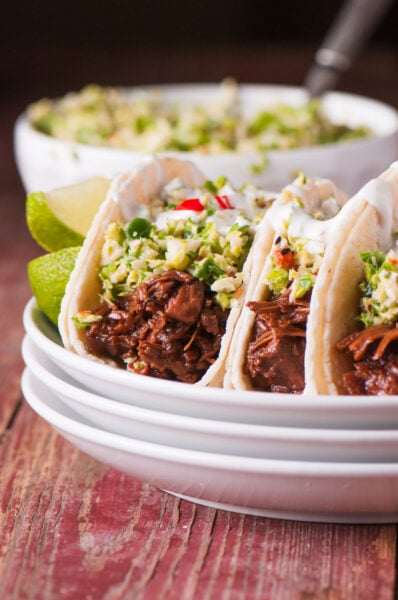Bulgogi Jackfruit Street Tacos - a perfect combination of flavors that's so easy to make and a crowd pleaser!