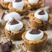 Vegan S'mores Cookie Cups bring the fun of the campfire into the comfort of your own home.