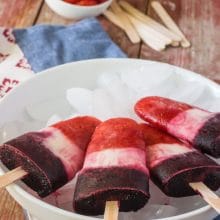 Easy Vegan Red White and Blue Popsicles