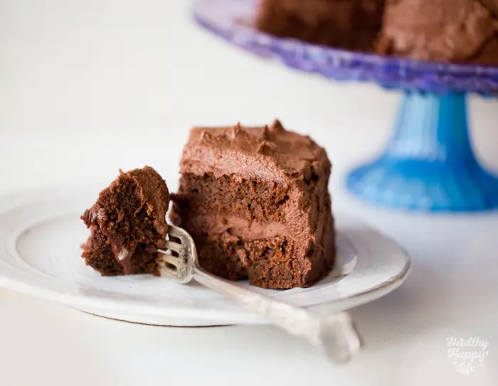 Vegan Chocolate Layer Cake by Kathy Patalsky of Happy Healthy Life blog