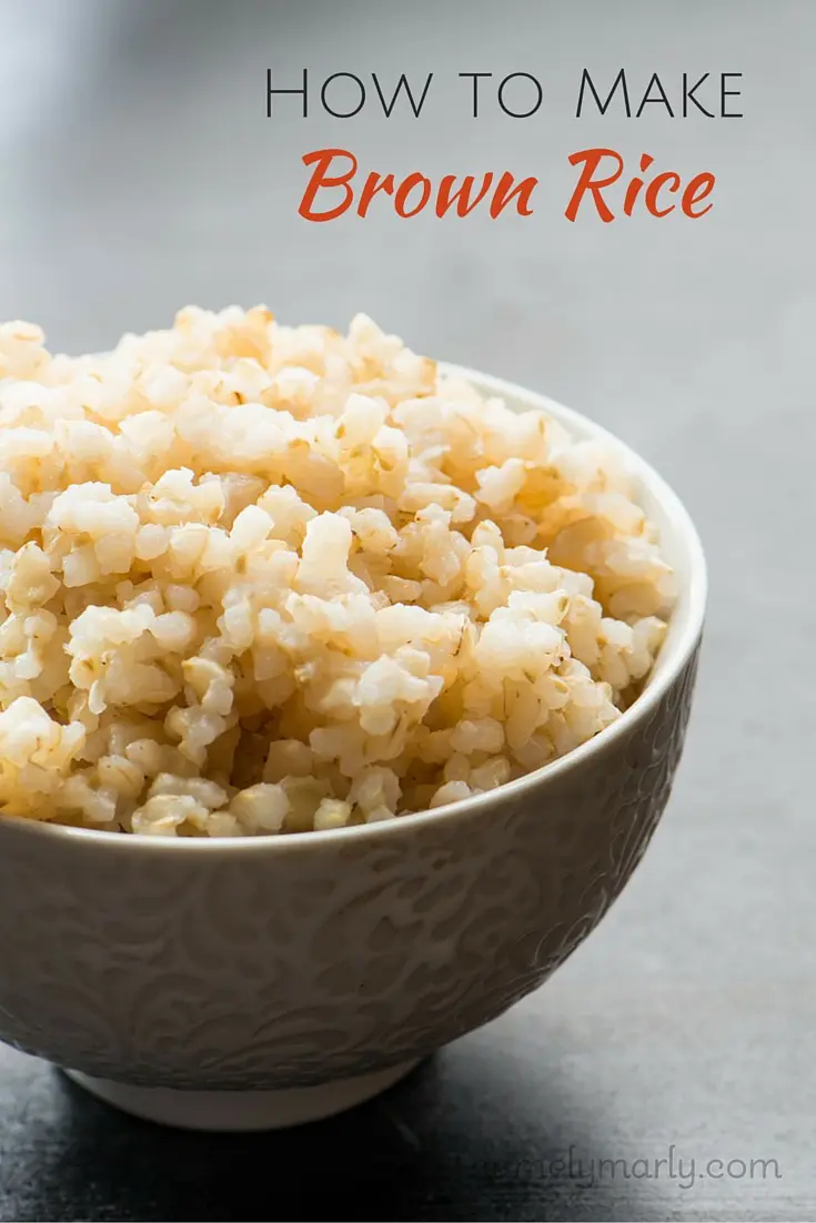A bowl of brown rice with this text above it: How to cook brown rice.