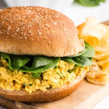 Dig into this Eggless Egg Salad Sandwich and enjoy a delicious eg-free sandwich. This is a great, cholesterol-free alternative and absolutely delicious too!