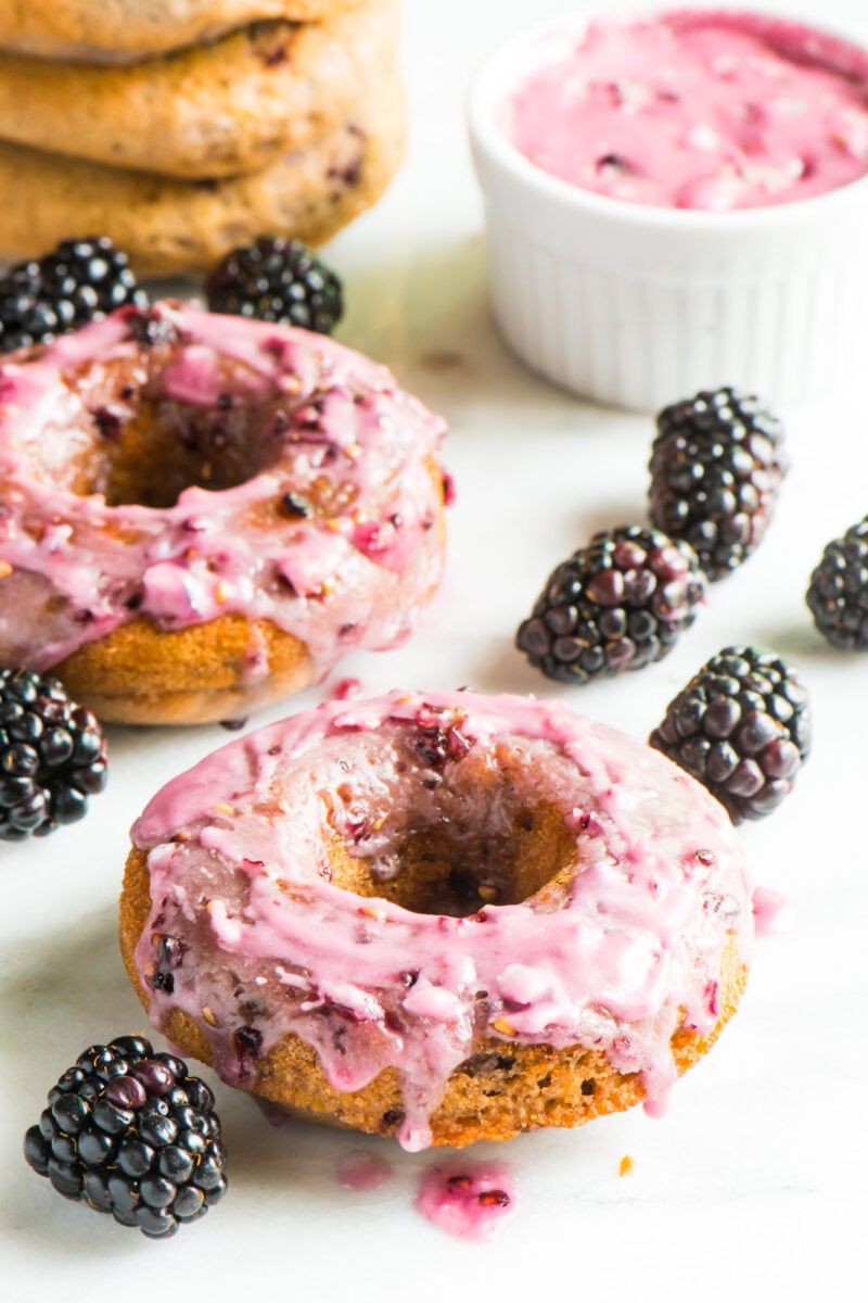 Vegan Blackberry Donuts with Berry Glaze Namely Marly