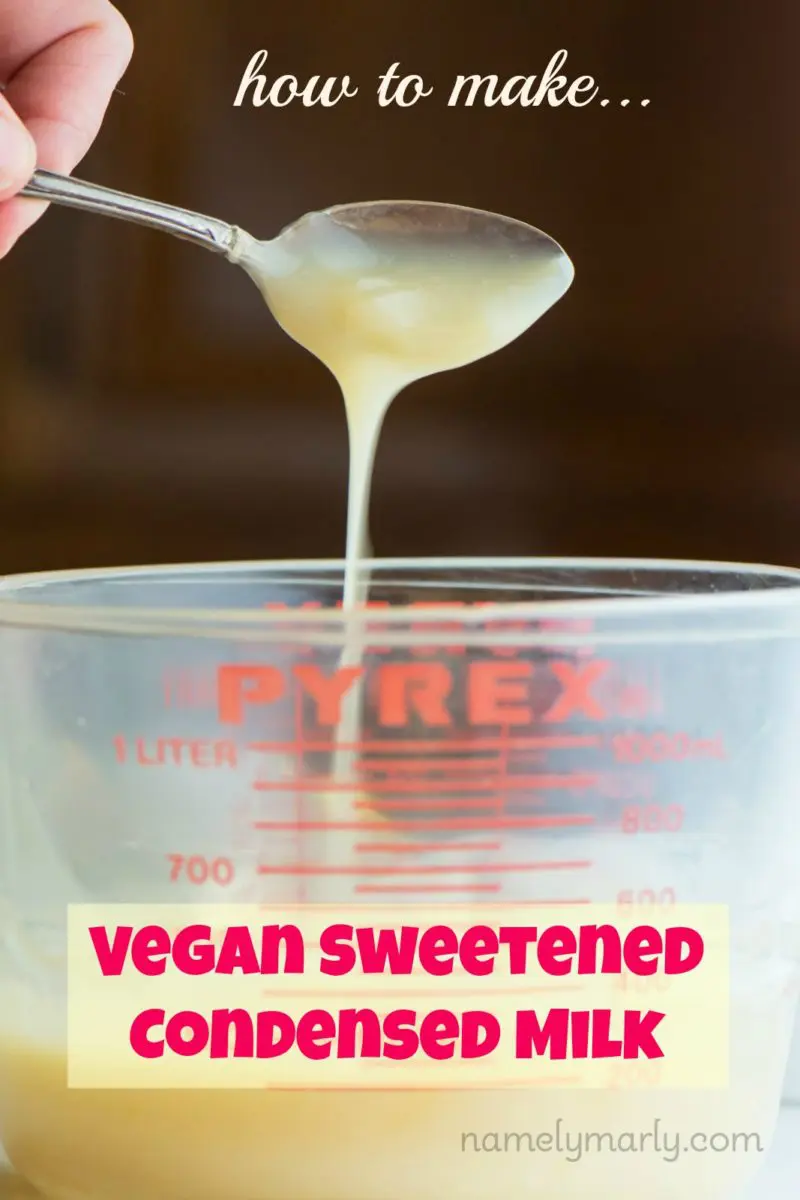 Vegan Sweetened Condensed Milk, a how-to instruction on how to make your own dairy-free sweetened condensed milk. This recipe is easy to make, uses only a minimal number of ingredients and sets nicely, just like the regular condensed milk you use in magic bars.