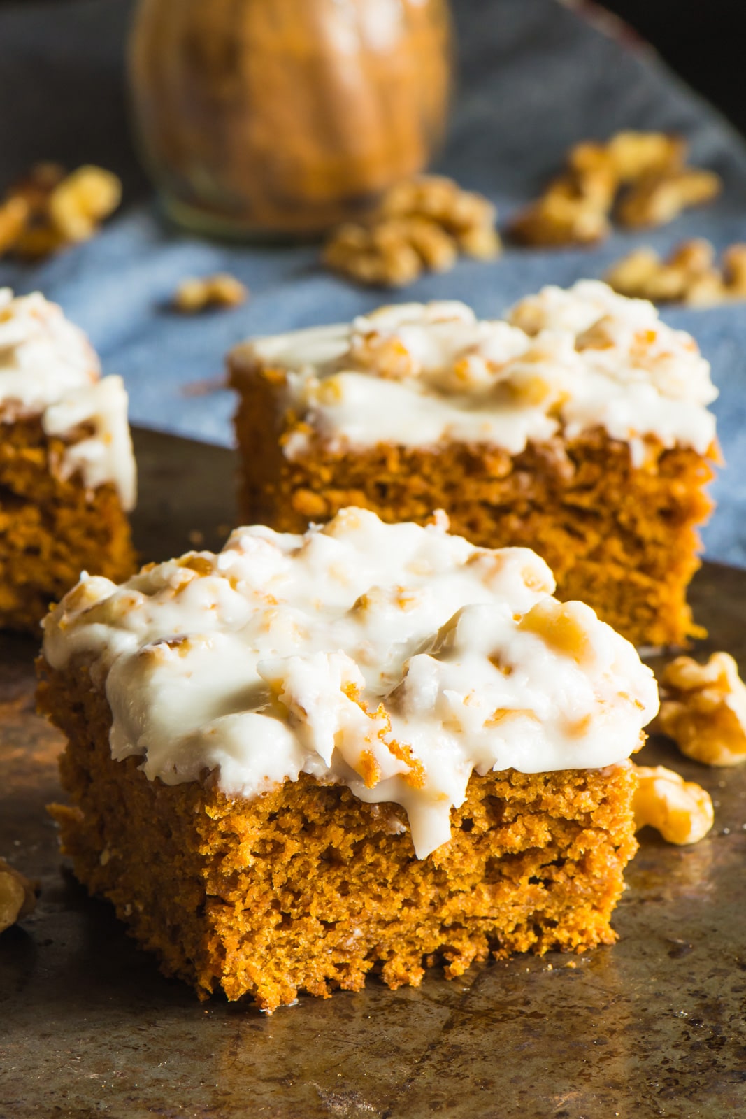 Make these easy Vegan Pumpkin Blondies to share on your Thanksgiving dessert table or any time of the year!