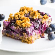 A slice of oatmeal blueberry bars
