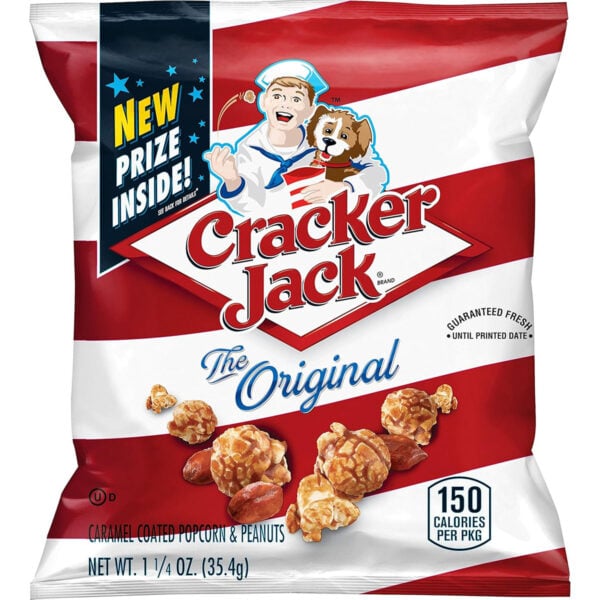 a bag of cracker jack caramel popcorn