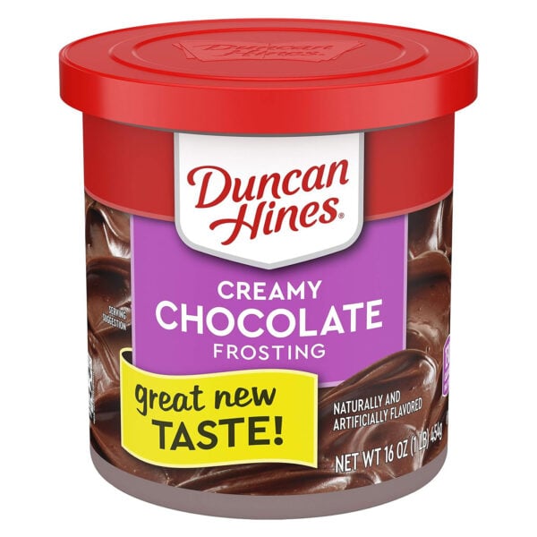 a jar of duncan hines chocolate frosting